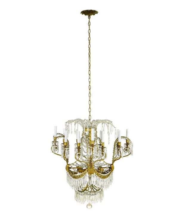 Chandeliers - The Plaza Hotel Russian 12 Arm Crystal Dore Bronze Chandelier