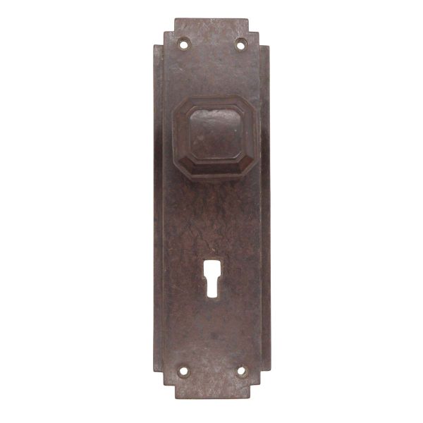 Door Knob Sets - Art Deco Brown Bakelite Square Door Knob Set