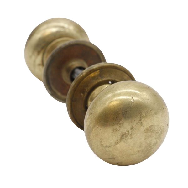 Door Knob Sets - Vintage Round Plain 2 in. Brass Passage Door Knob Set