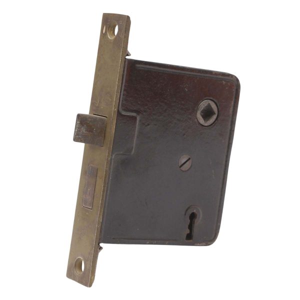 Door Locks - Antique Brass Finish Steel Right Swing Mortise Passage Door Lock