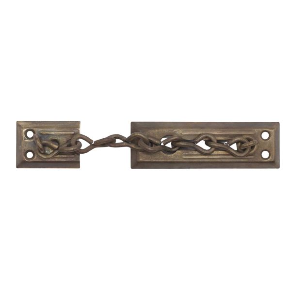 Door Locks - Vintage Brass Plated Steel Safety Chain Door Guard