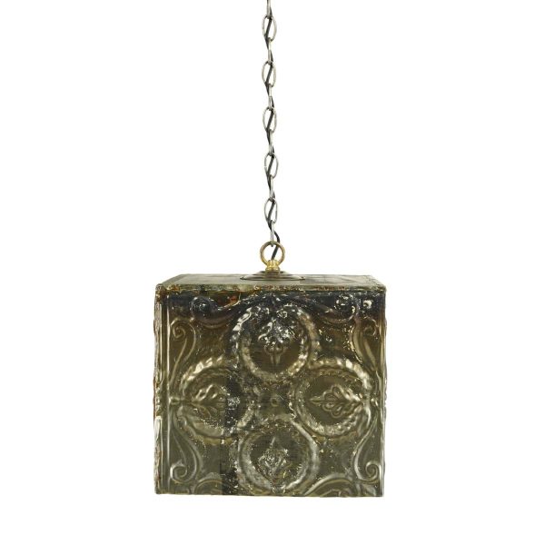 Down Lights - Handmade 12 in. Square Antique Tin Ceiling Pendant Light