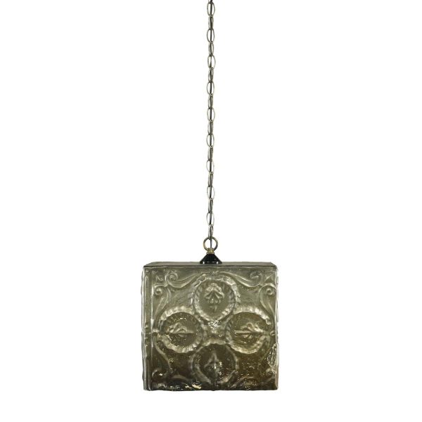 Down Lights - Handmade Antique Tin Ceiling 12 in. Square Pendant Light