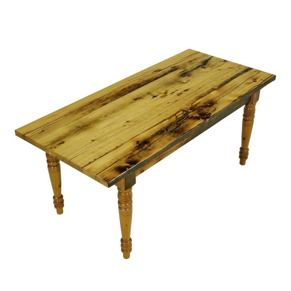 Farm Tables - Handcrafted 6 ft Pine Turned Legs Farm Dining Table