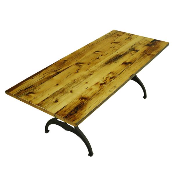 Farm Tables - Handcrafted 7 ft. Natural Pine Cast Iron Brooklyn Legs Dining Farm Table