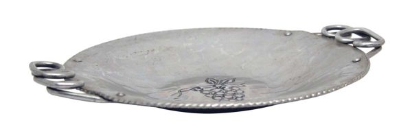 Kitchen - Vintage 11.25 in. Hammered Serving Plate with Grapes Motif