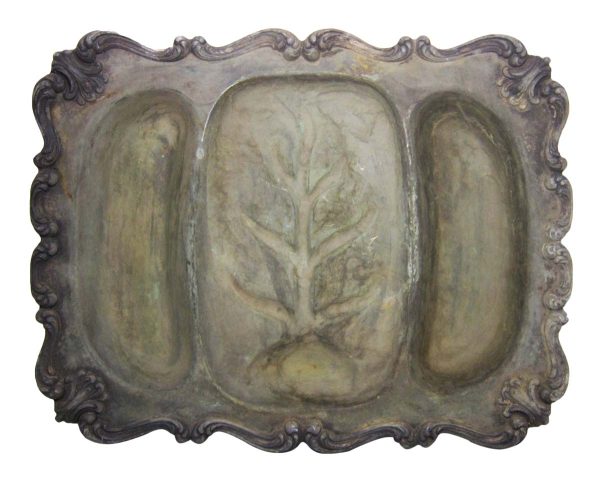 Kitchen - Vintage 3 Compartment Tree Motif Silver Serving Platter
