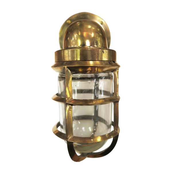 Nautical Lighting - Polished Brass Cage Nautical Ship Wall Mount Sconce