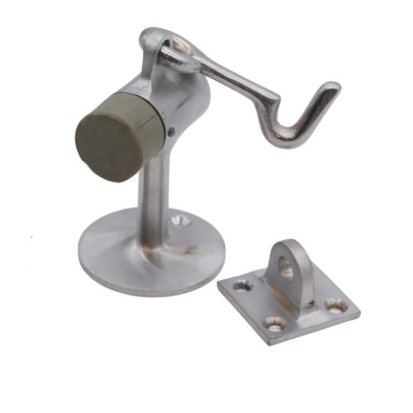 Other Hardware - Old New Commercial Brushed Steel Brass Wall Mount Latch Door Stopper
