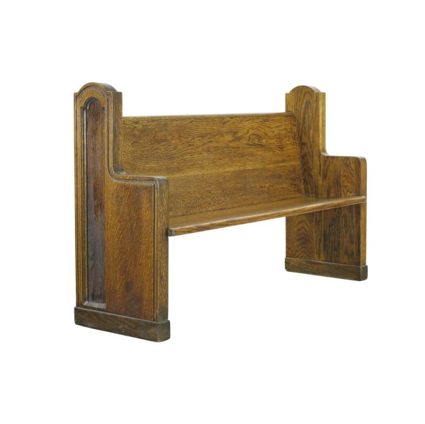 Religious Antiques - Vintage Traditional Carved 5 ft Oak Solid Church Pew
