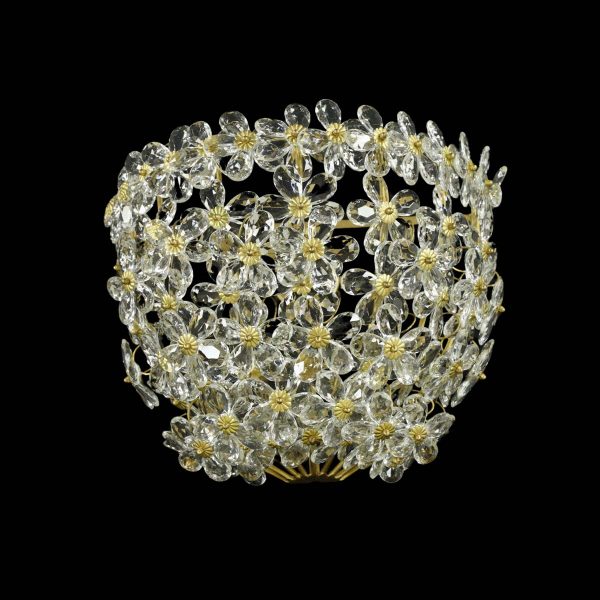 Sconces & Wall Lighting - 20th Century Basket Crystal Daisy Wall Sconce