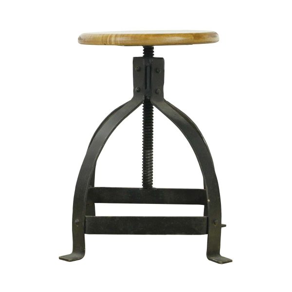 Seating - Adjustable Round Chestnut Seat Black Steel Counter Stool