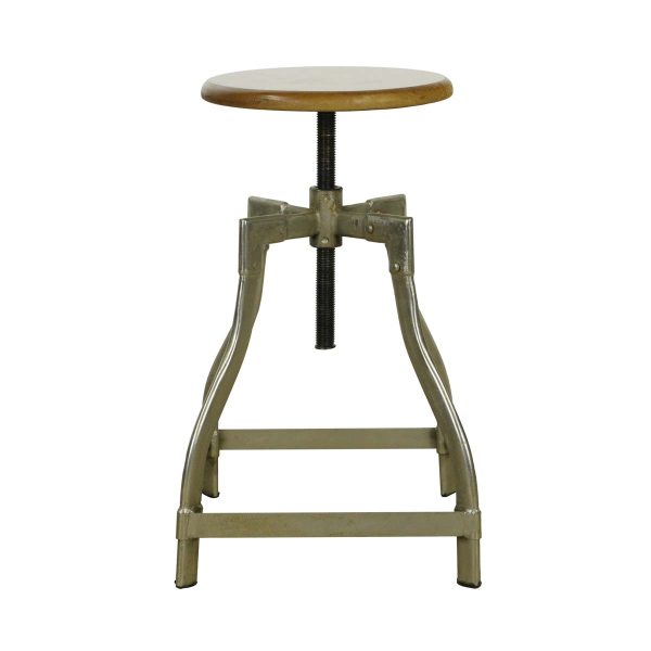 Seating - Adjustable Round Maple Seat Steel Base Stool