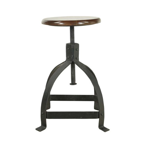Seating - Industrial Style Wrought Iron Adjustable Stool