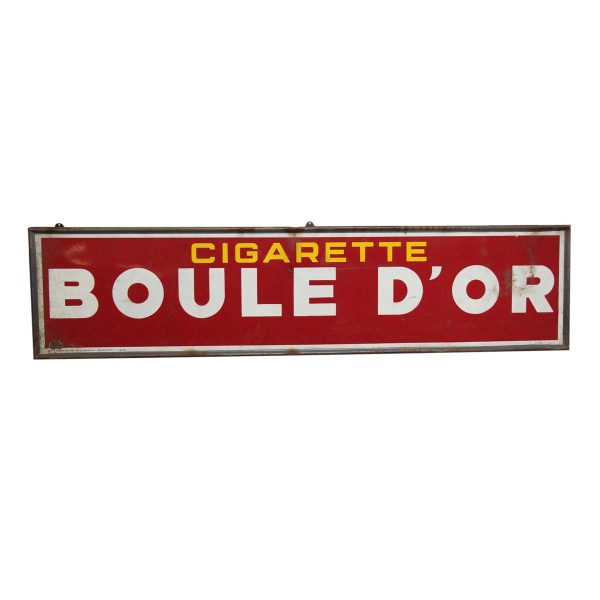 Vintage Signs - Vintage European Cigarette Golden Ball Boule D'or Cigarette Wall Sign