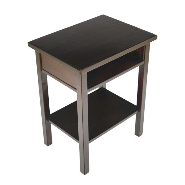 Bedroom - Modern Pine Dark Stained Nightstand Accent Table