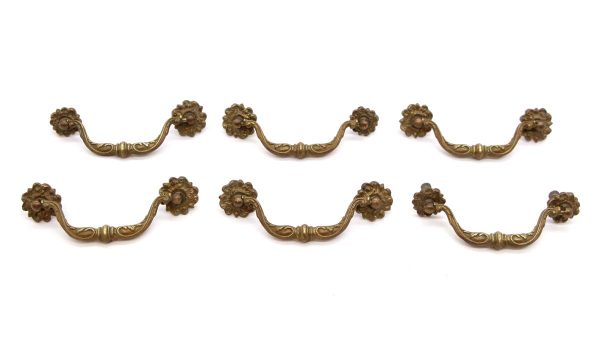 Cabinet & Furniture Pulls - Set of French Provincial 5.875 in. Brass Dresser Pulls