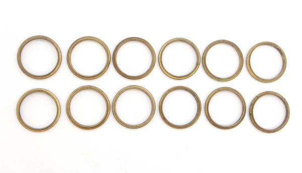 Curtain Hardware - Set of 12 Vintage European 3 in. Brass Curtain Rings