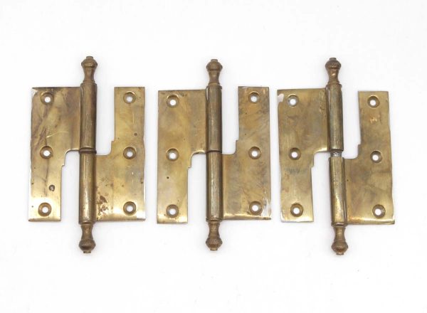 Door Hinges - Set of Polished Brass 3.875 x 3.25 in. Lift Off Olive Door Hinges