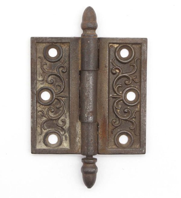 Door Hinges - Victorian Acorn Tip Black Cast Iron 3 x 3 in. Butt Door Hinge