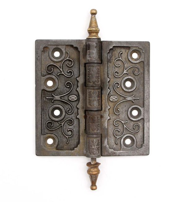 Door Hinges - Victorian Cast Iron Butt Steeple Tips 4.5 x 4.5 in. Door Hinge