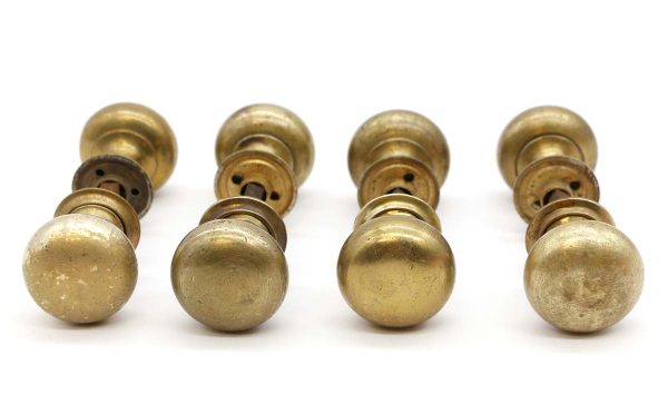 Door Knob Sets - Lot of 4 Vintage Brass 1.75 in. Door Knobs & Rosettes