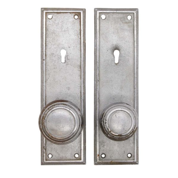 Door Knob Sets - Vintage Nickel Plated Brass Sargent Entry Door Knob Set