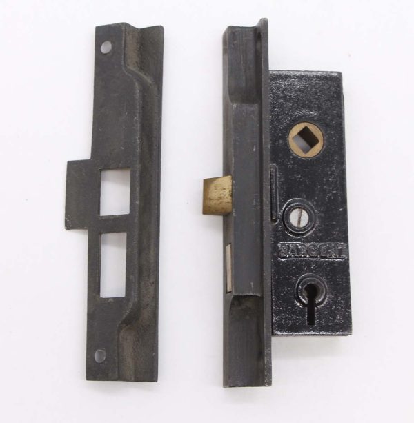 Door Locks - Steel Sargent Rabbit French Door Lock with Black Brass Strike Plate