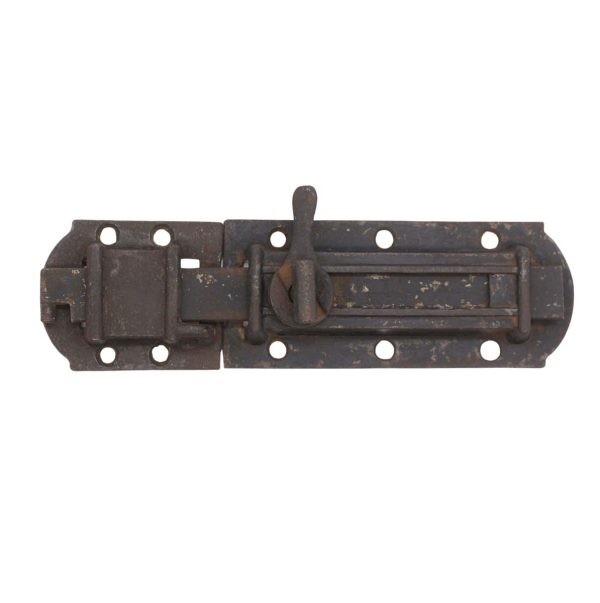 Door Locks - Vintage 8.75 in. Black Cast Iron Door Slide Bolt Latch