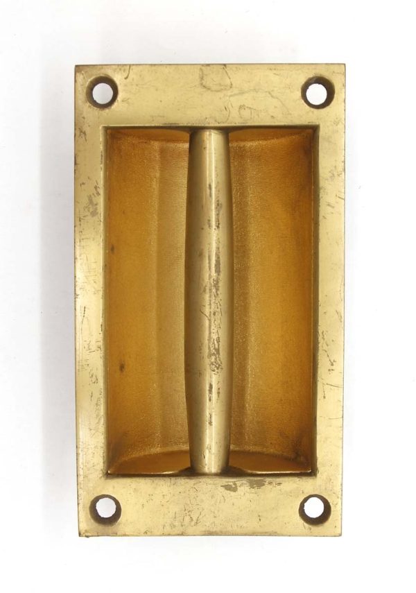 Door Pulls - Solid Brushed Brass Recessed Door Handle