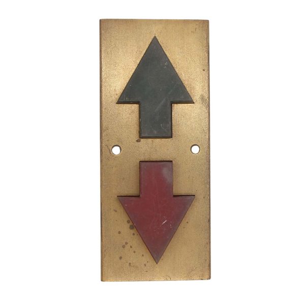 Elevator Hardware - Early 1900s Cast Brass Elevator Indicator Plate