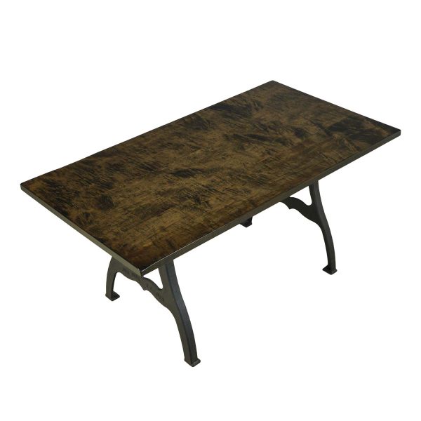 Farm Tables - Handcrafted 5 ft. Maple Cast Iron New York Legs Dining Table