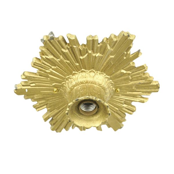 Flush & Semi Flush Mounts - Art Deco Cast Aluminum Gold Exposed Bulb Flush Mount Light