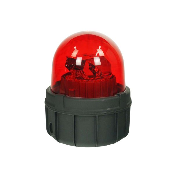 Industrial & Commercial - Commander LED Black Body Red Lens Rotating Warning Beacons