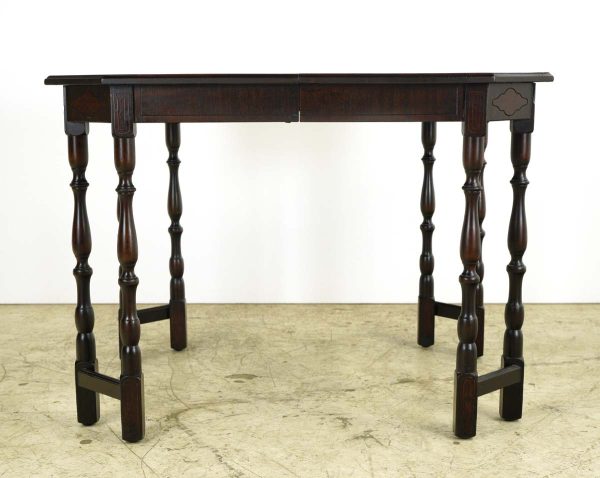 Kitchen & Dining - Dark Stained Mahogany Spindle Legs Dining Table