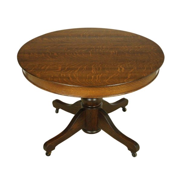 Kitchen & Dining - Vintage 43 in. Round Pedestal Base Oak Table