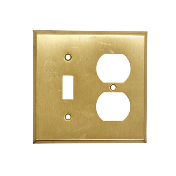 Lighting & Electrical Hardware - Brushed Brass Toggle Switch & Duplex Outlet Cover Wall Plate