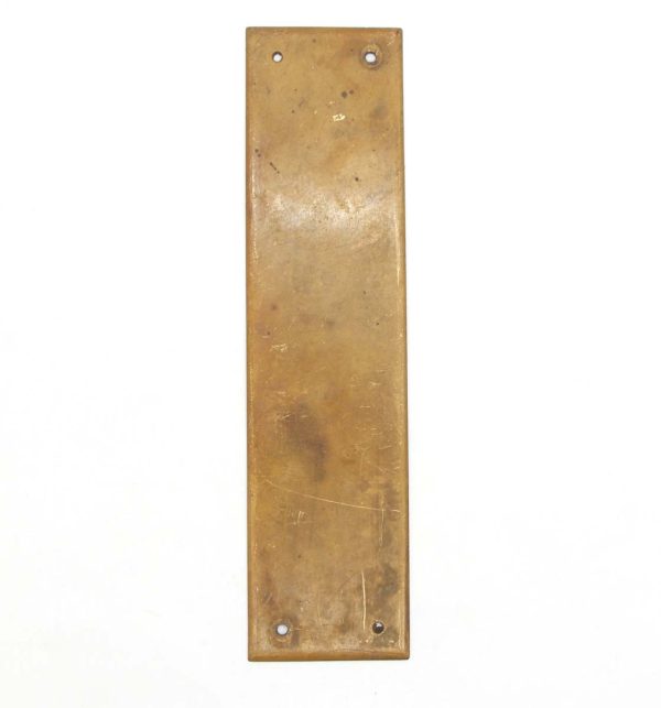 Push Plates - Vintage 10 in. Patina Brass Door Push Plate
