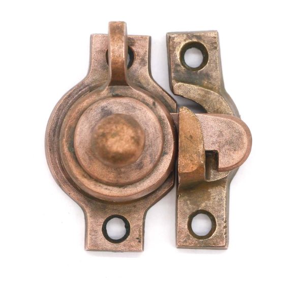 Window Hardware - Vintage Copper Plated Brass Ball Top Window Lock