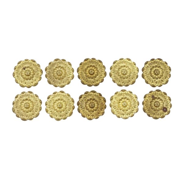 Applique - Set of 10 Gilded Brass Appliques