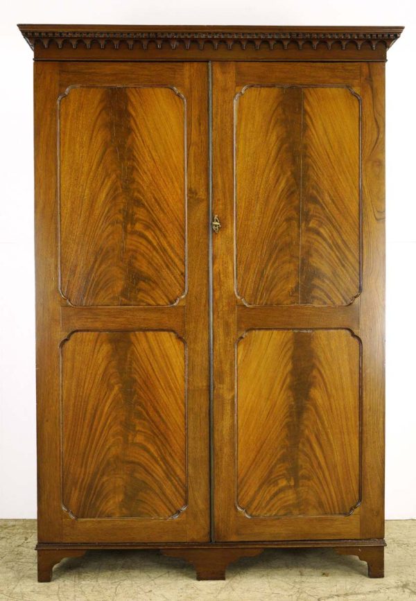 Armoires & Vitrines - Gotihc Detailed Walnut Double Door Gentlemen's Wardrobe