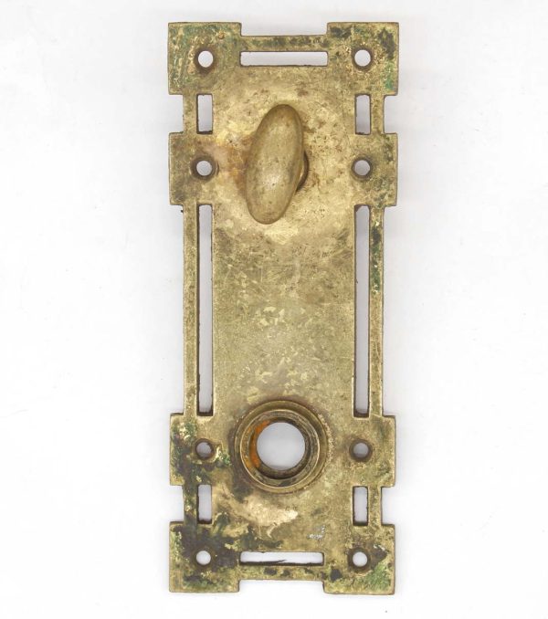 Back Plates - Antique 6.25 in. Arts & Crafts Penn Brass Privacy Door Back Plate