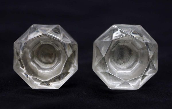 Cabinet & Furniture Knobs - Pair of Vintage Clear Glass Cabinet Drawer Knobs
