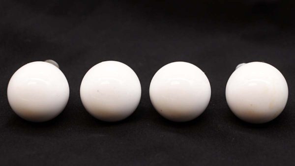 Cabinet & Furniture Knobs - Set of 4 White Ceramic Ball Drawer Cabinet Knobs