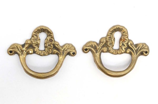 Cabinet & Furniture Pulls - Pair of Traditional 2 in. Brass Keyhole Drawer Pulls