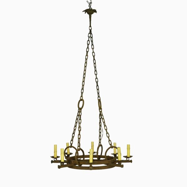 Chandeliers - European French 8 Arm Wrought Iron Chandelier