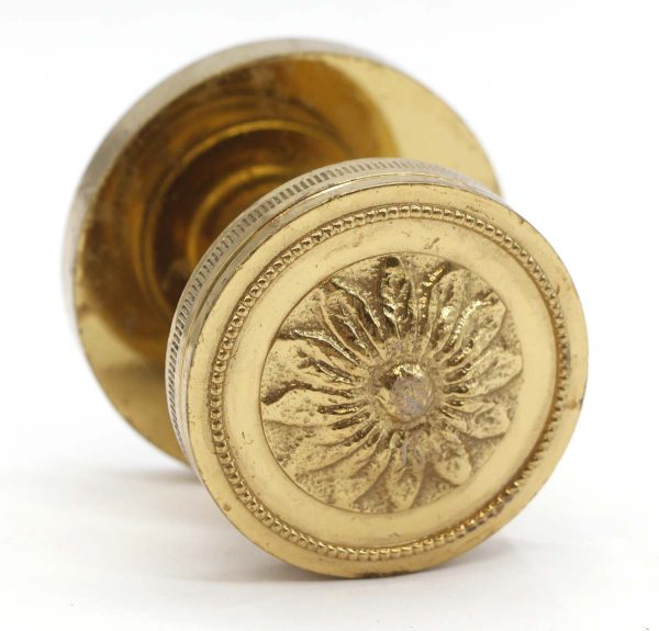 Door Knob Sets - Vintage Traditional Polished Cast Brass Radial Dummy Door Knob Set