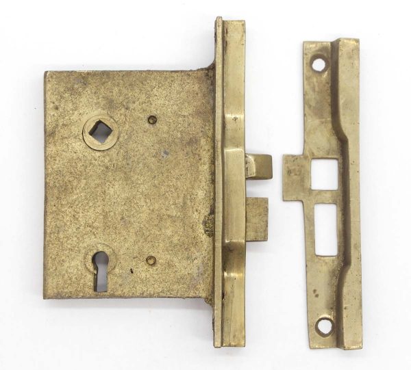 Door Locks - Brass Rabbet French Door Mortise Lock