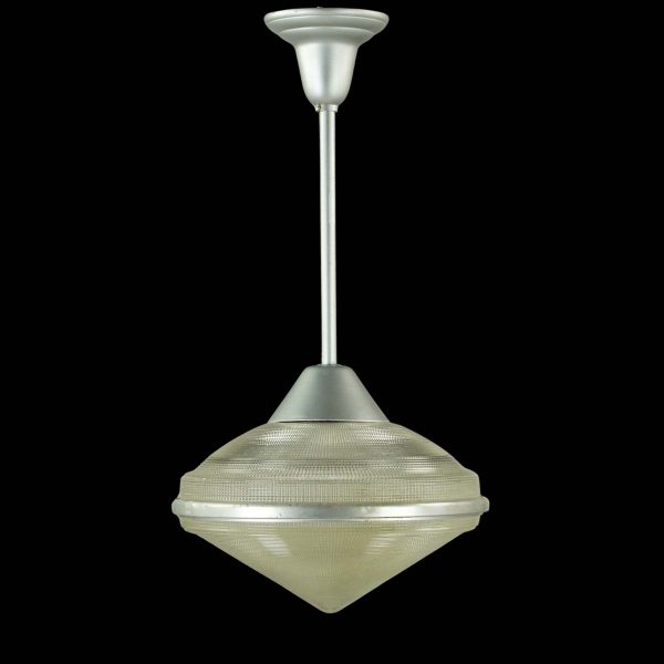 Down Lights - Industrial 13.5 in. Steel Holophane Glass Pendant Light