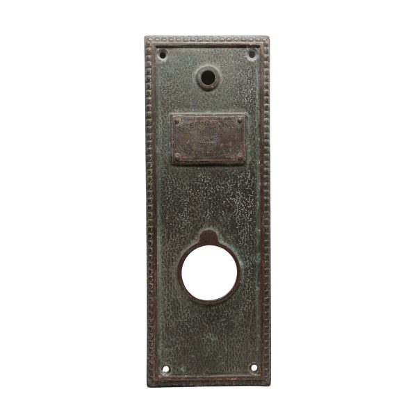 Elevator Hardware - Antique Bronze International Recordolock Elevator Plate